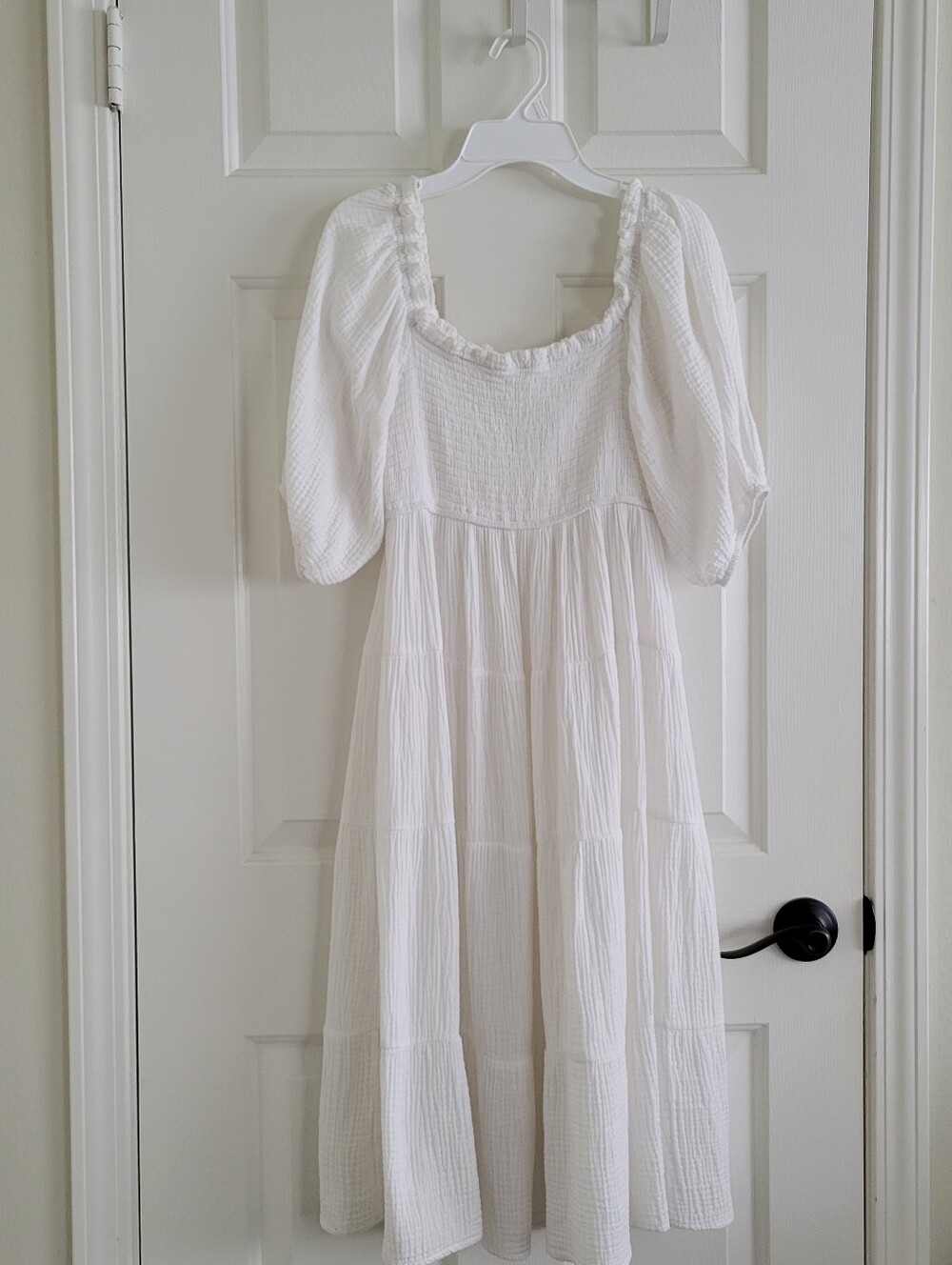 White Gauze 4-Tiered Dress
